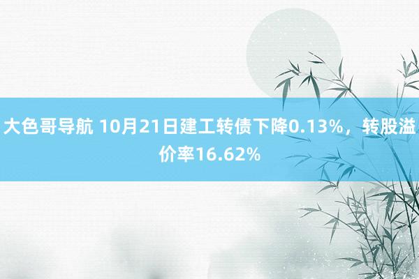 大色哥导航 10月21日建工转债下降0.13%，转股溢价率16.62%