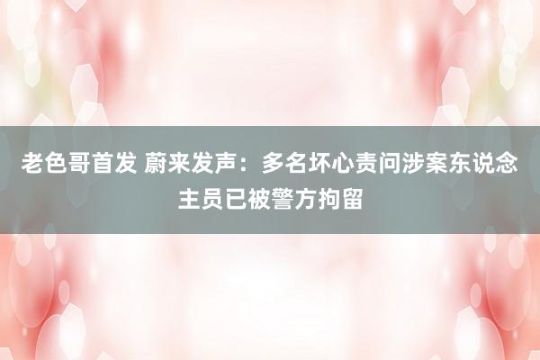 老色哥首发 蔚来发声：多名坏心责问涉案东说念主员已被警方拘留