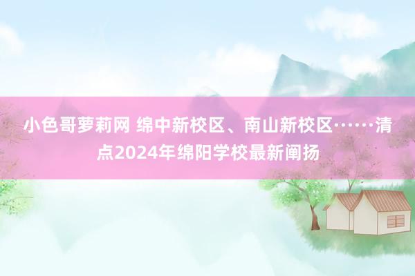 小色哥萝莉网 绵中新校区、南山新校区······清点2024年绵阳学校最新阐扬