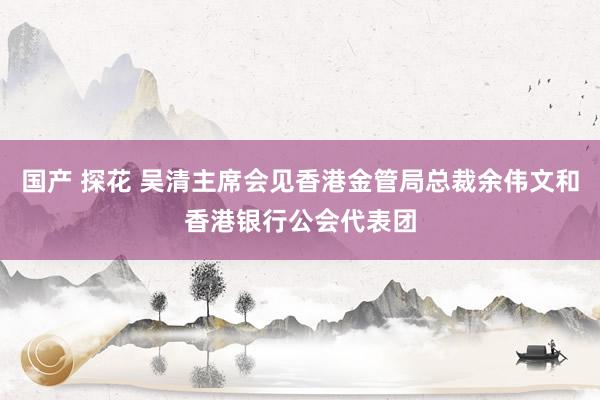 国产 探花 吴清主席会见香港金管局总裁余伟文和香港银行公会代表团