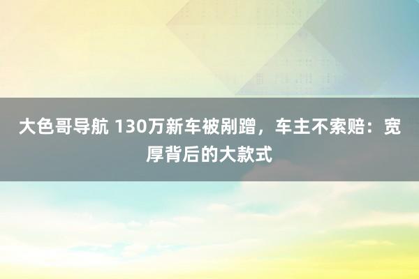 大色哥导航 130万新车被剐蹭，车主不索赔：宽厚背后的大款式