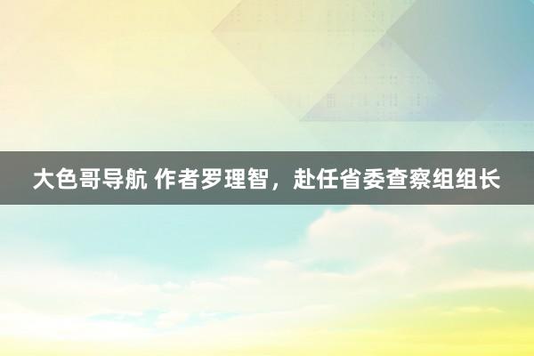 大色哥导航 作者罗理智，赴任省委查察组组长