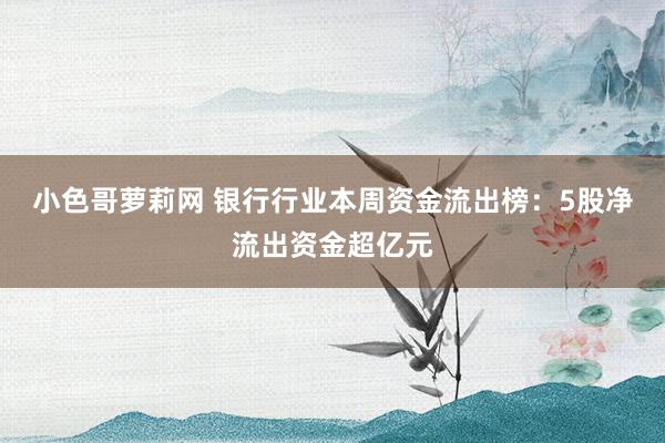小色哥萝莉网 银行行业本周资金流出榜：5股净流出资金超亿元