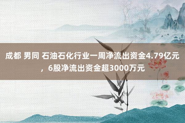 成都 男同 石油石化行业一周净流出资金4.79亿元，6股净流出资金超3000万元