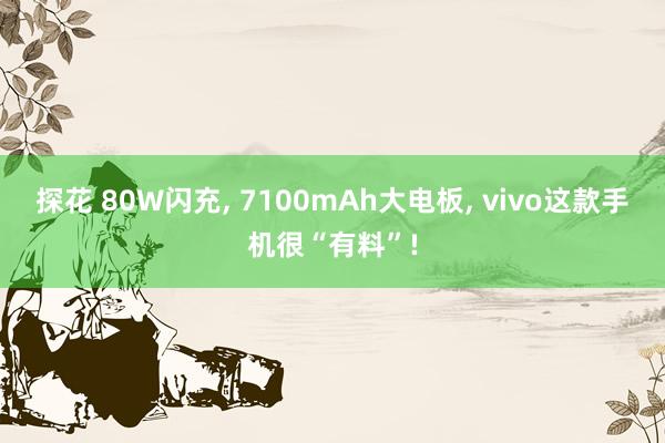 探花 80W闪充， 7100mAh大电板， vivo这款手机很“有料”!