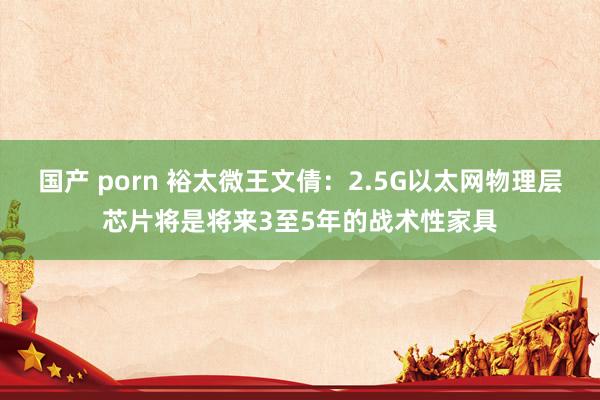 国产 porn 裕太微王文倩：2.5G以太网物理层芯片将是将来3至5年的战术性家具