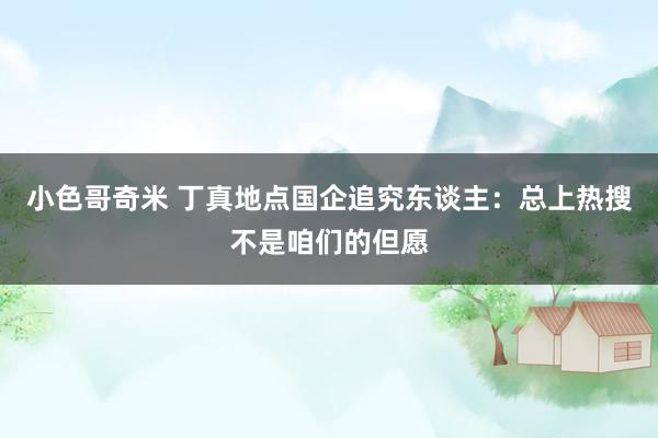 小色哥奇米 丁真地点国企追究东谈主：总上热搜不是咱们的但愿