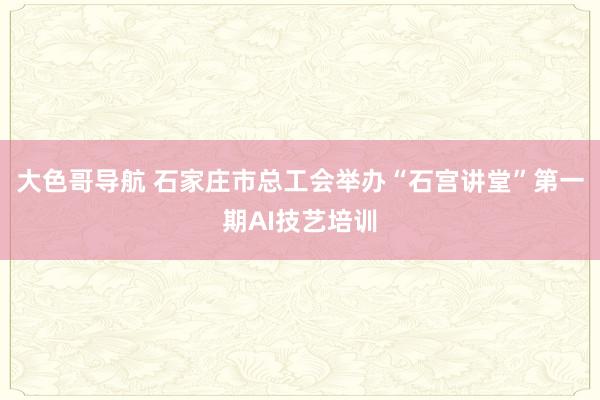 大色哥导航 石家庄市总工会举办“石宫讲堂”第一期AI技艺培训
