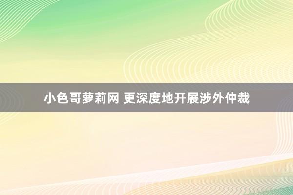小色哥萝莉网 更深度地开展涉外仲裁