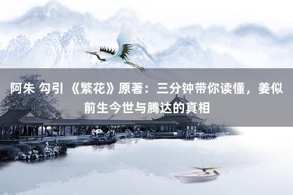 阿朱 勾引 《繁花》原著：三分钟带你读懂，姜似前生今世与腾达的真相