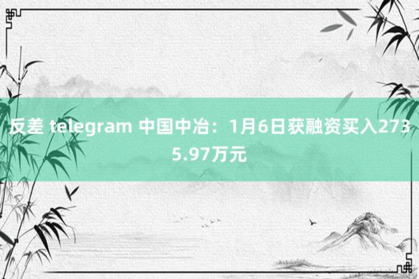 反差 telegram 中国中冶：1月6日获融资买入2735.97万元
