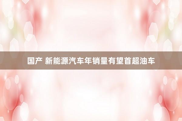 国产 新能源汽车年销量有望首超油车