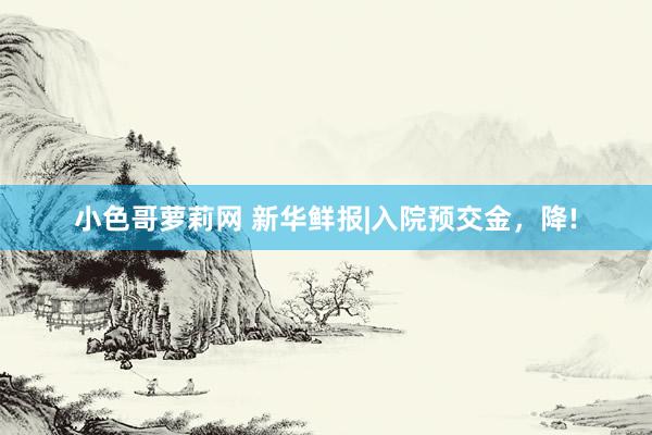 小色哥萝莉网 新华鲜报|入院预交金，降!