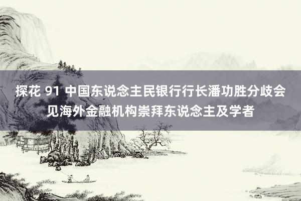 探花 91 中国东说念主民银行行长潘功胜分歧会见海外金融机构崇拜东说念主及学者