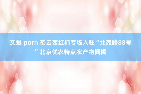 文爱 porn 密云西红柿专场入驻“北苑路88号”北京优农特点农产物阛阓