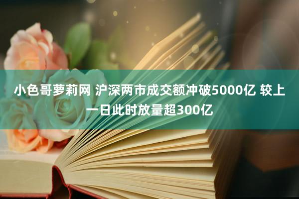 小色哥萝莉网 沪深两市成交额冲破5000亿 较上一日此时放量超300亿