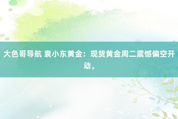 大色哥导航 袁小东黄金：现货黄金周二震憾偏空开动。