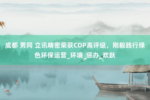 成都 男同 立讯精密荣获CDP高评级，刚毅践行绿色环保运营_环境_惩办_欢跃
