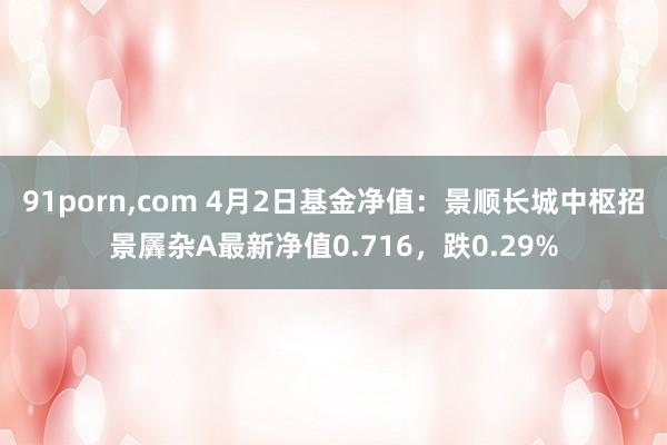 91porn，com 4月2日基金净值：景顺长城中枢招景羼杂A最新净值0.716，跌0.29%