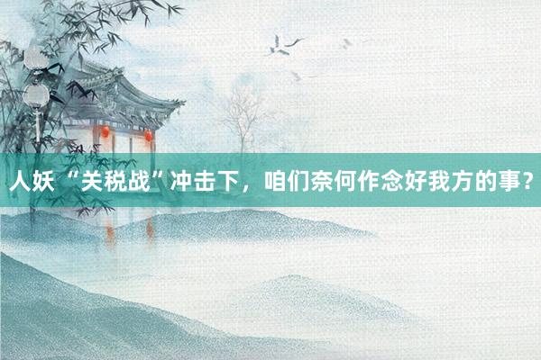 人妖 “关税战”冲击下，咱们奈何作念好我方的事？
