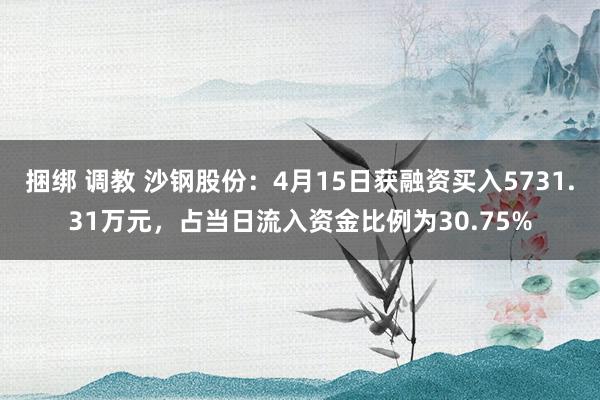 捆绑 调教 沙钢股份：4月15日获融资买入5731.31万元，占当日流入资金比例为30.75%