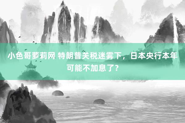 小色哥萝莉网 特朗普关税迷雾下，日本央行本年可能不加息了？