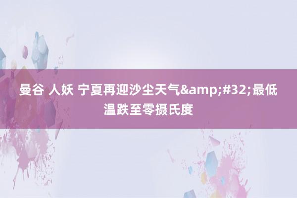曼谷 人妖 宁夏再迎沙尘天气&#32;最低温跌至零摄氏度