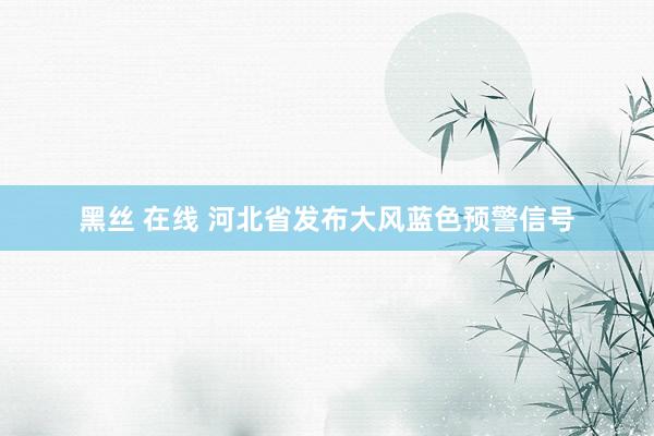 黑丝 在线 河北省发布大风蓝色预警信号