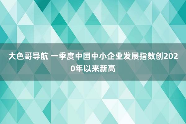 大色哥导航 一季度中国中小企业发展指数创2020年以来新高