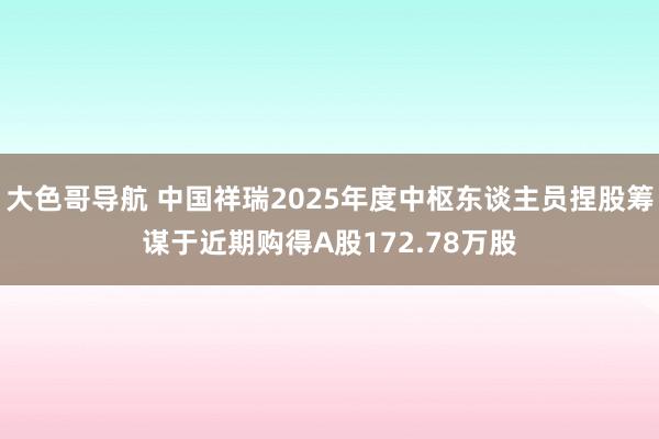 大色哥导航 中国祥瑞2025年度中枢东谈主员捏股筹谋于近期购得A股172.78万股